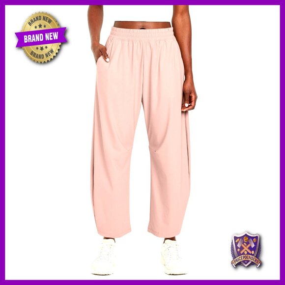 Lightweight Quick Dry Barrel Ankle Pants High Waisted Wide Leg Hiking